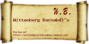 Wittenberg Barnabás névjegykártya